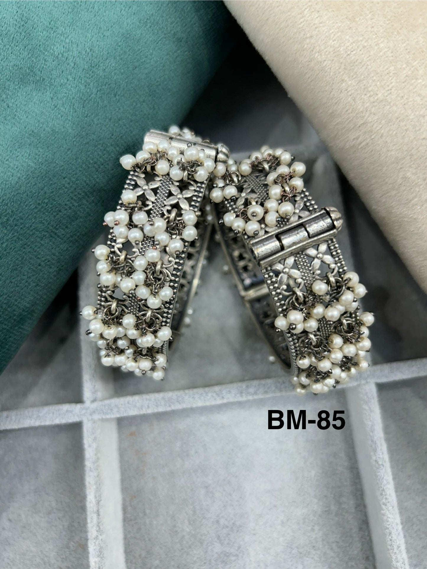 Oxidised Pearl Bangles