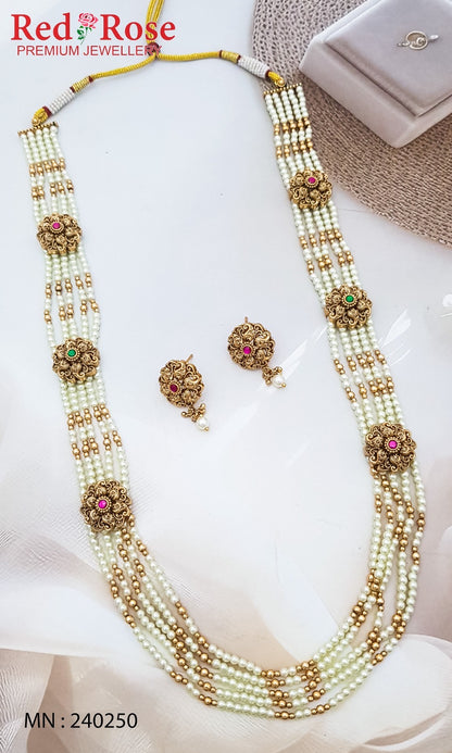 Antique Pearl Beads Long Haar